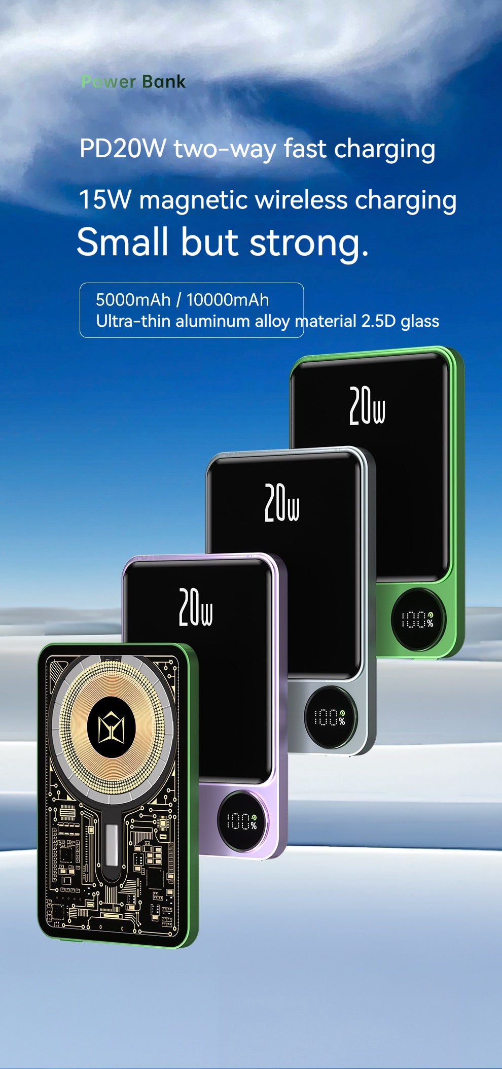 Portable Wireless Magnetic Ultra-Thin Mobile Power Supply