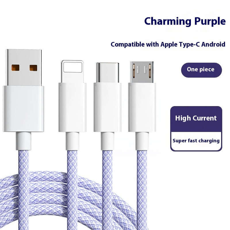 three-in-one fast charge data cable