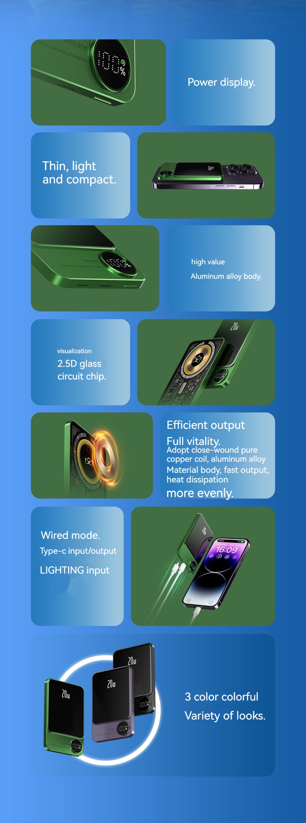 Portable Wireless Magnetic Ultra-Thin Mobile Power Supply