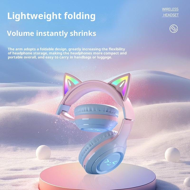 Cute Cat Ear Wireless Bluetooth Headphones