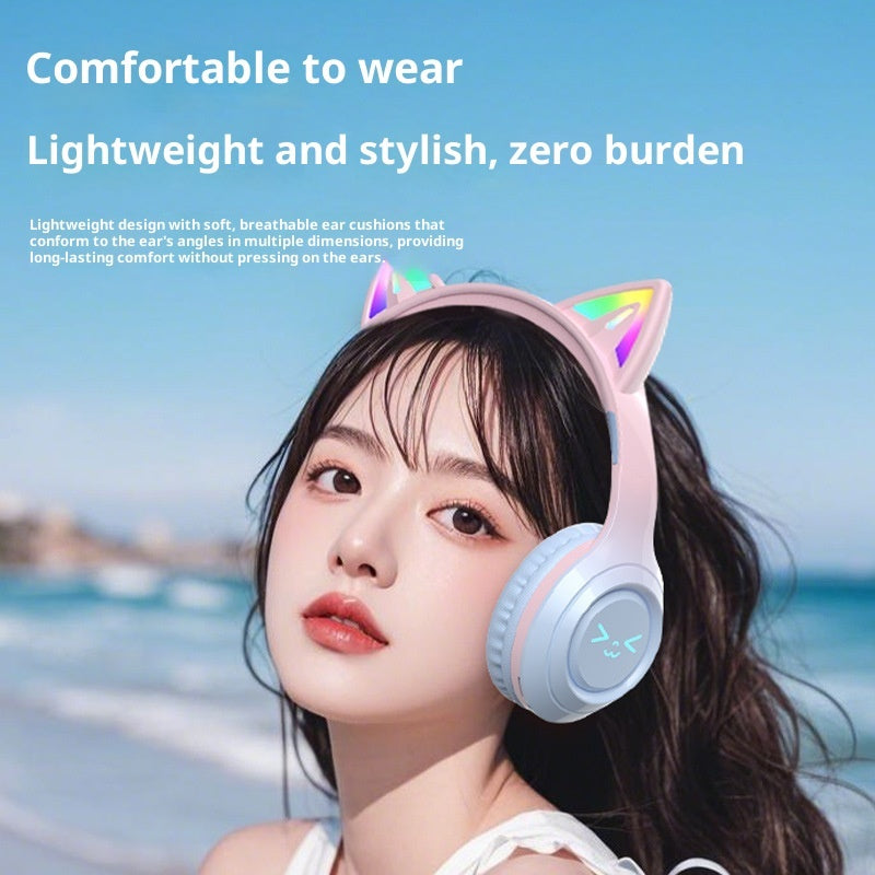 Cute Cat Ear Wireless Bluetooth Headphones